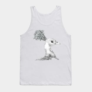 Graphic Peacock Illustration Tank Top